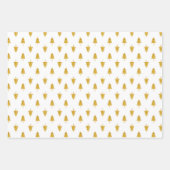 Feuille De Papier Cadeau Arbres de Noël dorés sur Arrière - plan blanc (Devant 3)