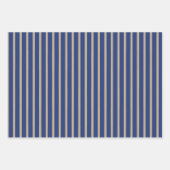 Feuille De Papier Cadeau Arbres de Noël en or bleu Pois (Devant 3)