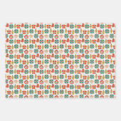 Feuille De Papier Cadeau Arbres de Noël et ornements (Devant 3)