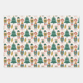 Feuille De Papier Cadeau Arbres de Noël et ornements (Devant 2)