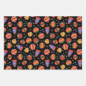 Feuille De Papier Cadeau Arbres de Noël et ornements Jeu de 3 Vacances (Devant 3)