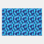 Feuille De Papier Cadeau Arbres de Noël Fleurs Modernes, Vin, Bleu, Violet (Devant 2)