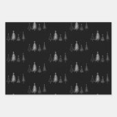 Feuille De Papier Cadeau Arbres de Noël métalliques Noir (Devant 3)