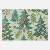 Feuille De Papier Cadeau Arbres de Noël motif (Devant 3)