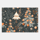 Feuille De Papier Cadeau Arbres de Noël motif (Devant 3)