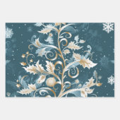 Feuille De Papier Cadeau Arbres de Noël motif (Devant)