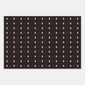 Feuille De Papier Cadeau Arbres de Noël noir blanc élégant (Devant 3)