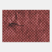 Feuille De Papier Cadeau Arbres de Noël Red Green Gold (Devant 3)