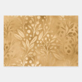 Feuille De Papier Cadeau Arbres de Noël Red Green Gold (Devant)
