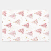 Feuille De Papier Cadeau Arbres de Noël roses (Devant 2)