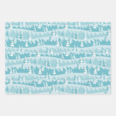 Feuille De Papier Cadeau Arbres de Noël roses et Turquoises (Devant 3)