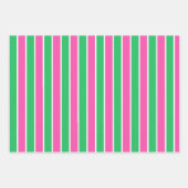 Feuille De Papier Cadeau Arbres de Noël roses et verts (Devant 3)