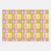 Feuille De Papier Cadeau Arbres de Noël roses mignons (Devant 3)