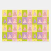 Feuille De Papier Cadeau Arbres de Noël roses mignons (Devant 2)
