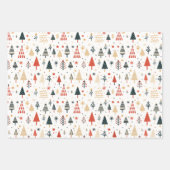 Feuille De Papier Cadeau Arbres de Noël scandinaves Nordic (Devant)