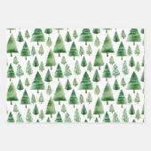 Feuille De Papier Cadeau Arbres de Noël verts (Devant)