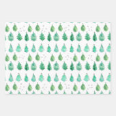 Feuille De Papier Cadeau Arbres de Noël verts (Devant)