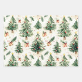 Feuille De Papier Cadeau Arbres de pin de Noël Whimsical (Devant 2)