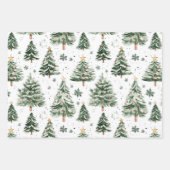 Feuille De Papier Cadeau Arbres de pin de Noël Whimsical (Devant)