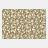 Feuille De Papier Cadeau Arbres d'hiver rustiques, Botaniques, Fleurs, Snow (Devant 3)