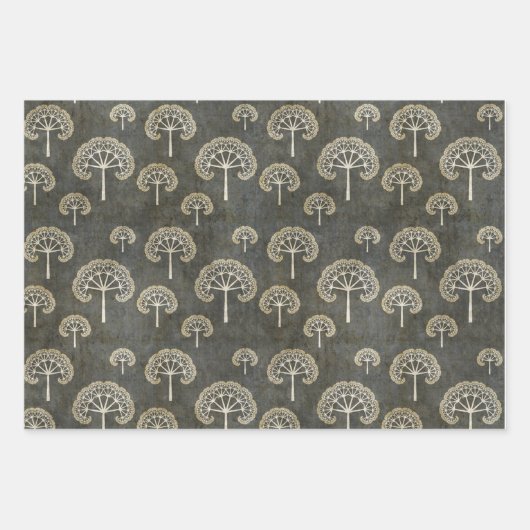 Feuille De Papier Cadeau Arbres en hiver (Devant 2)