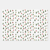 Feuille De Papier Cadeau Arbres et vaches de Noël (Devant 3)