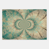 Feuille De Papier Cadeau Arbres forestiers Vert hiver Brown Bois (Devant 2)