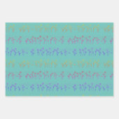 Feuille De Papier Cadeau Arc-en-ciel Dandelion Graine en ligne rayée (Devant 2)