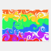 Feuille De Papier Cadeau Arc en ciel Fluide Art Anniversaire (Devant)