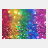 Feuille De Papier Cadeau arc-en-ciel parties scintillant (Devant)