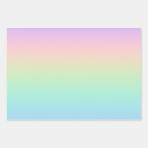 Feuille De Papier Cadeau Arc-en-ciel pastel
