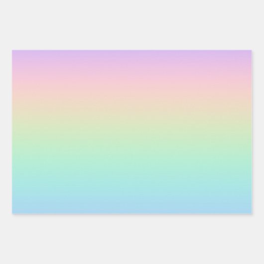 Feuille De Papier Cadeau Arc-en-ciel pastel (Devant)