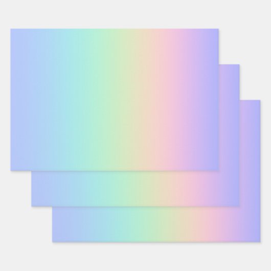 Feuille De Papier Cadeau Arc-en-ciel pastel (Lot)