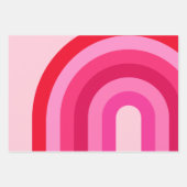Feuille De Papier Cadeau Arc-en-ciel rose et rouge (Devant 3)