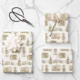 Feuille De Papier Cadeau Architecture âge doré Buffalo NY Stylo et Encre