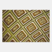 Feuille De Papier Cadeau Architecture Brown et verte (Devant)