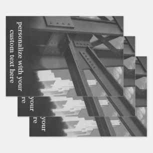 Feuille De Papier Cadeau Architecture de gratte-ciel en construction en aci