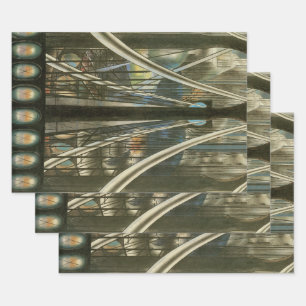 Feuille De Papier Cadeau Architecture vintage de New York, pont de Brooklyn