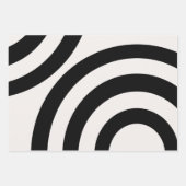Feuille De Papier Cadeau Arcs Abstraits Modernes Du Milieu Du Siècle Noir E (Devant)
