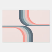 Feuille De Papier Cadeau Arcs colorés de style rétro (Devant 3)