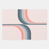 Feuille De Papier Cadeau Arcs colorés de style rétro (Devant)