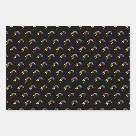 Feuille De Papier Cadeau Arcs-en-ciel et foudre (Devant)