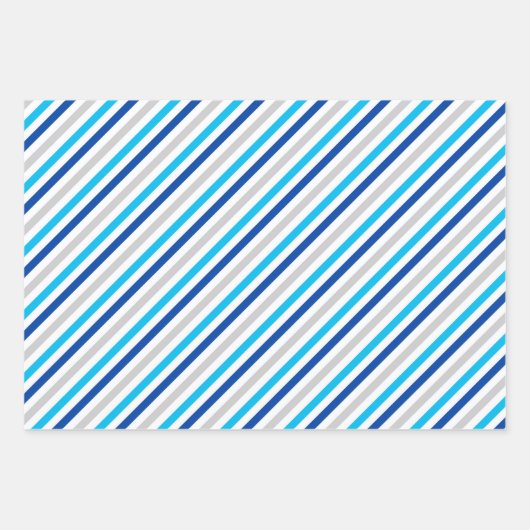 Feuille De Papier Cadeau Argent bleu Hanoukka (Devant)