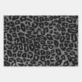 Feuille De Papier Cadeau Argent Glam Leopard Snowflake Rainbows (Devant)