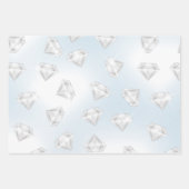 Feuille De Papier Cadeau Argent rose Faux diamant Métal  (Devant 3)