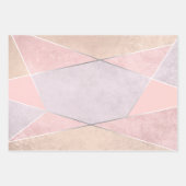 Feuille De Papier Cadeau Argent rose Rose géométrique tendance (Devant)