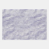 Feuille De Papier Cadeau Argent violet rayures de Parties scintillant (Devant 2)