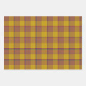 Feuille De Papier Cadeau Argile de potier et plaid pizza marron doré (Devant)