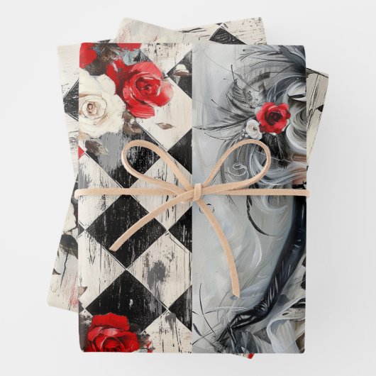 Feuille De Papier Cadeau Arlequin (En situation)