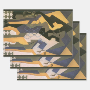 Feuille De Papier Cadeau Arlequin à une table de Juan Gris, Cubisme Vintage